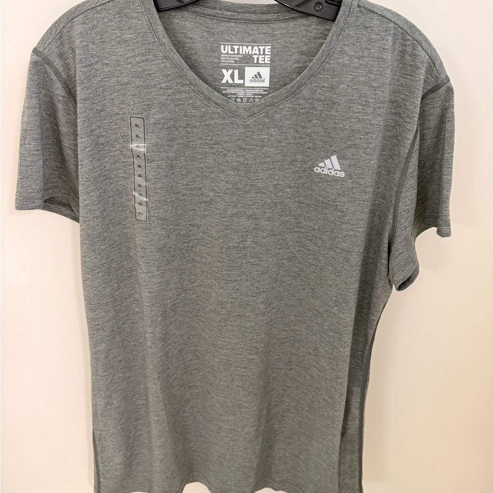 adidas Gray Ultimate Tee V-Neck Women’s T-Shirt